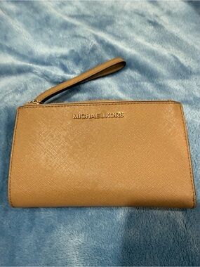 Michael Kors Camel Tan Saffiano Wristlet